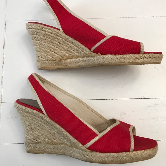 J. Crew Canvas & Raffia Wedges NWOT - Picture 5 of 7